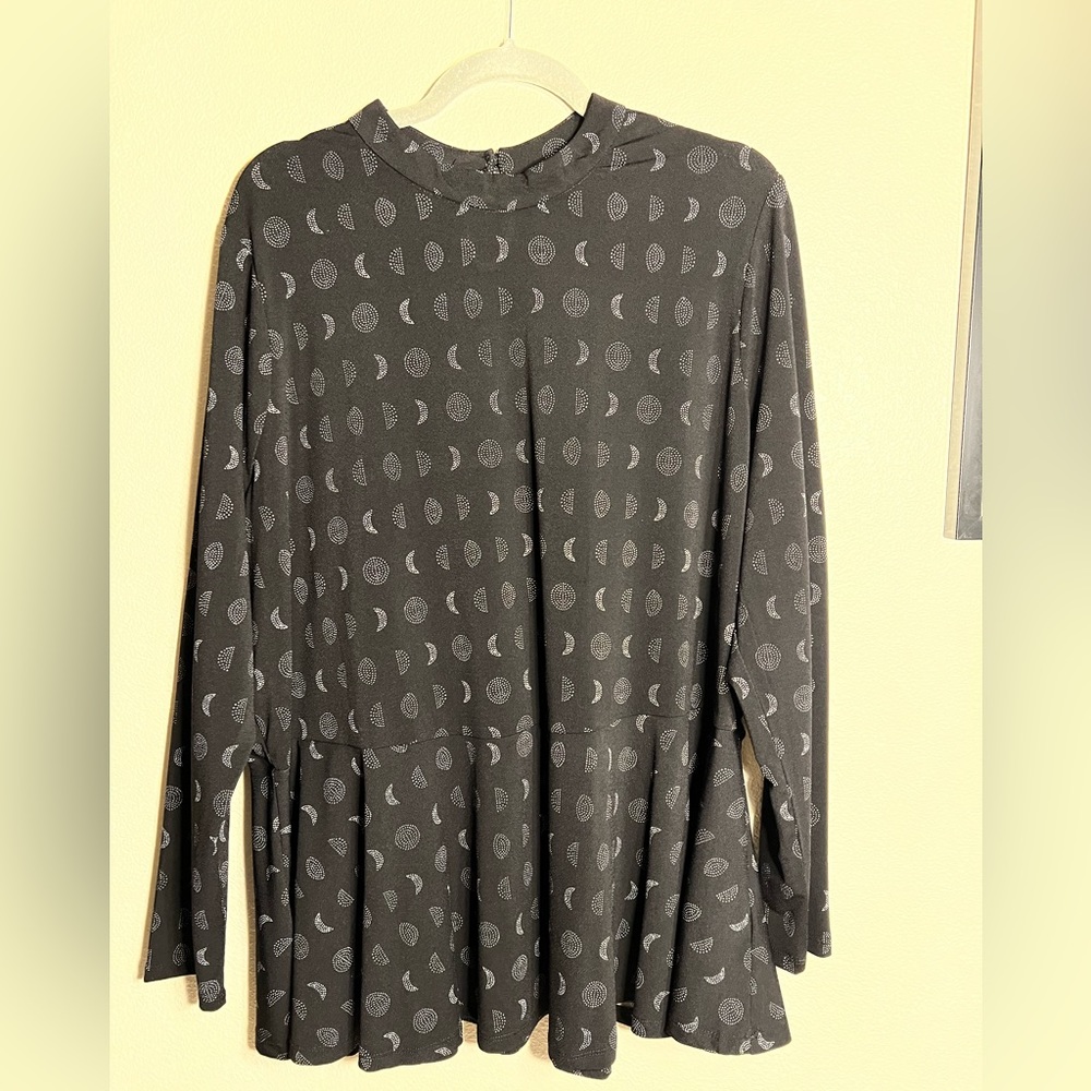 ModCloth moon phases peplum style blouse
